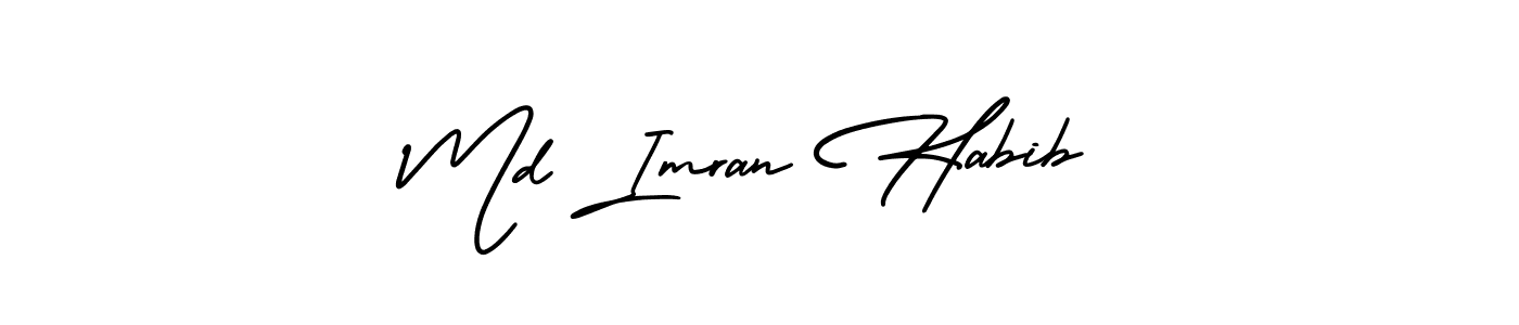 The best way (AmerikaSignatureDemo-Regular) to make a short signature is to pick only two or three words in your name. The name Md Imran Habib include a total of six letters. For converting this name. Md Imran Habib signature style 3 images and pictures png