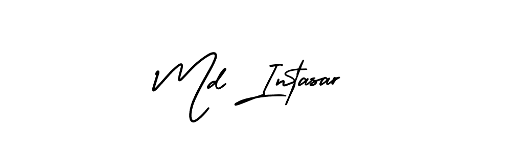 How to make Md Intasar name signature. Use AmerikaSignatureDemo-Regular style for creating short signs online. This is the latest handwritten sign. Md Intasar signature style 3 images and pictures png