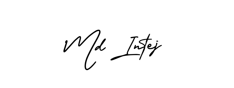 Create a beautiful signature design for name Md Intej. With this signature (AmerikaSignatureDemo-Regular) fonts, you can make a handwritten signature for free. Md Intej signature style 3 images and pictures png