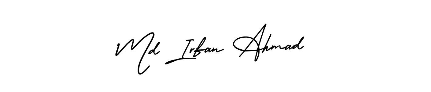 The best way (AmerikaSignatureDemo-Regular) to make a short signature is to pick only two or three words in your name. The name Md Irfan Ahmad include a total of six letters. For converting this name. Md Irfan Ahmad signature style 3 images and pictures png