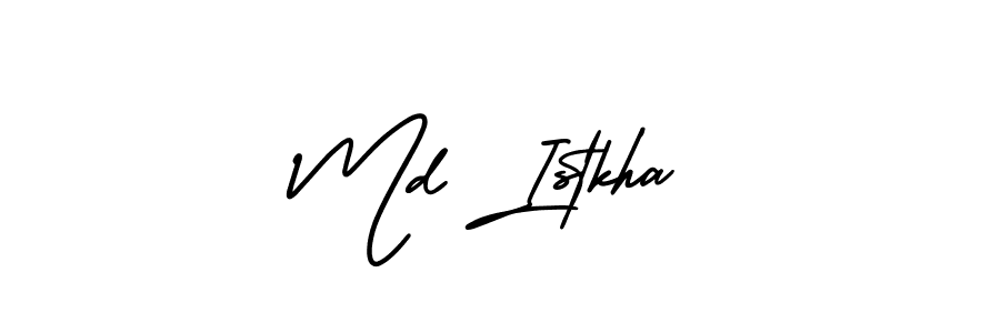 Create a beautiful signature design for name Md Istkha. With this signature (AmerikaSignatureDemo-Regular) fonts, you can make a handwritten signature for free. Md Istkha signature style 3 images and pictures png