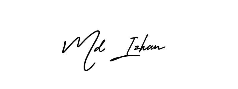 Use a signature maker to create a handwritten signature online. With this signature software, you can design (AmerikaSignatureDemo-Regular) your own signature for name Md Izhan. Md Izhan signature style 3 images and pictures png