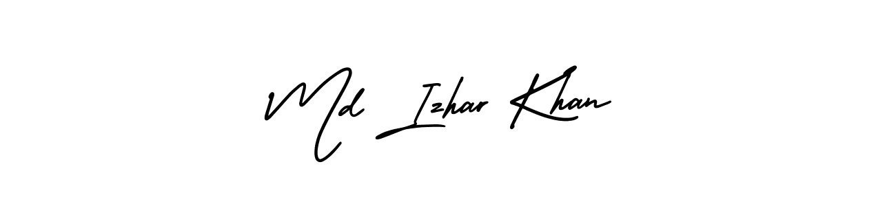 You should practise on your own different ways (AmerikaSignatureDemo-Regular) to write your name (Md Izhar Khan) in signature. don't let someone else do it for you. Md Izhar Khan signature style 3 images and pictures png