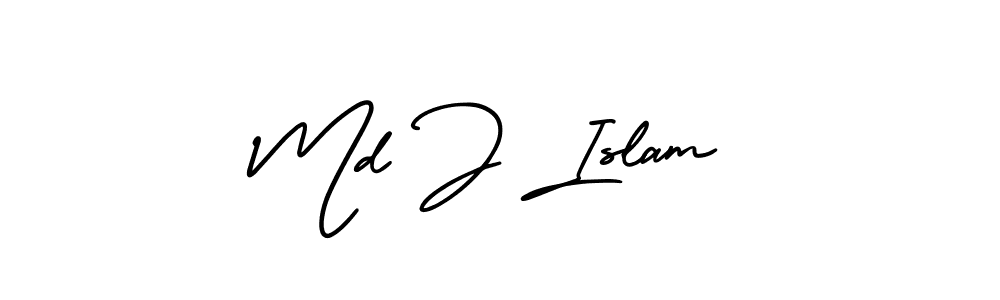 Design your own signature with our free online signature maker. With this signature software, you can create a handwritten (AmerikaSignatureDemo-Regular) signature for name Md J Islam. Md J Islam signature style 3 images and pictures png