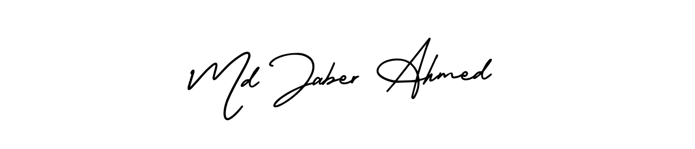 This is the best signature style for the Md Jaber Ahmed name. Also you like these signature font (AmerikaSignatureDemo-Regular). Mix name signature. Md Jaber Ahmed signature style 3 images and pictures png