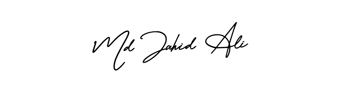 Use a signature maker to create a handwritten signature online. With this signature software, you can design (AmerikaSignatureDemo-Regular) your own signature for name Md Jahid Ali. Md Jahid Ali signature style 3 images and pictures png