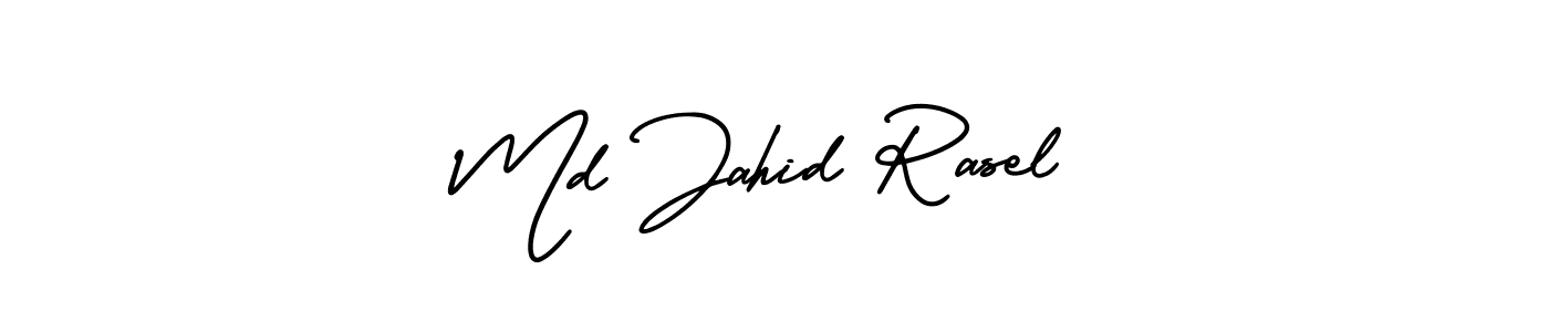 The best way (AmerikaSignatureDemo-Regular) to make a short signature is to pick only two or three words in your name. The name Md Jahid Rasel include a total of six letters. For converting this name. Md Jahid Rasel signature style 3 images and pictures png