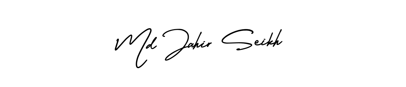 Also You can easily find your signature by using the search form. We will create Md Jahir Seikh name handwritten signature images for you free of cost using AmerikaSignatureDemo-Regular sign style. Md Jahir Seikh signature style 3 images and pictures png