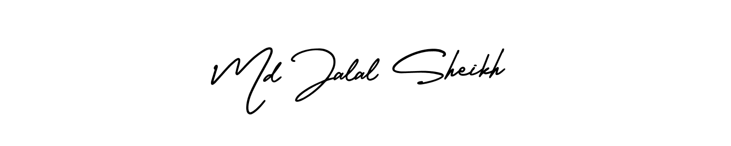 This is the best signature style for the Md Jalal Sheikh name. Also you like these signature font (AmerikaSignatureDemo-Regular). Mix name signature. Md Jalal Sheikh signature style 3 images and pictures png