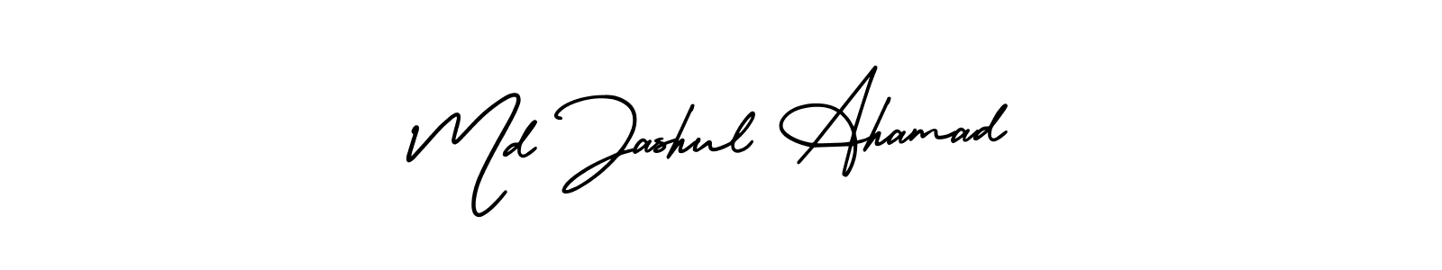 The best way (AmerikaSignatureDemo-Regular) to make a short signature is to pick only two or three words in your name. The name Md Jashul Ahamad include a total of six letters. For converting this name. Md Jashul Ahamad signature style 3 images and pictures png