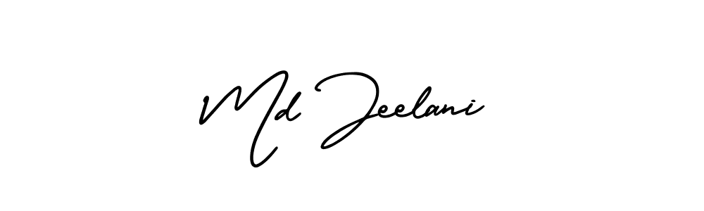 This is the best signature style for the Md Jeelani name. Also you like these signature font (AmerikaSignatureDemo-Regular). Mix name signature. Md Jeelani signature style 3 images and pictures png