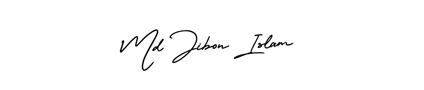 How to make Md Jibon Islam name signature. Use AmerikaSignatureDemo-Regular style for creating short signs online. This is the latest handwritten sign. Md Jibon Islam signature style 3 images and pictures png