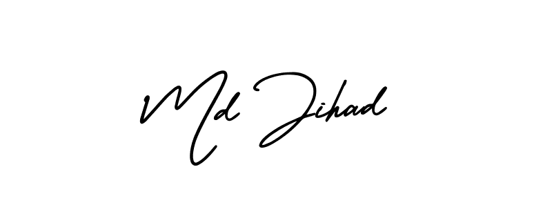 Create a beautiful signature design for name Md Jihad. With this signature (AmerikaSignatureDemo-Regular) fonts, you can make a handwritten signature for free. Md Jihad signature style 3 images and pictures png