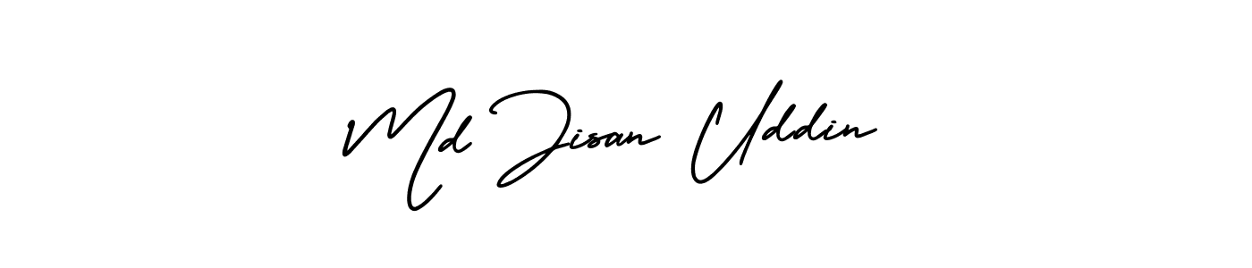 AmerikaSignatureDemo-Regular is a professional signature style that is perfect for those who want to add a touch of class to their signature. It is also a great choice for those who want to make their signature more unique. Get Md Jisan Uddin name to fancy signature for free. Md Jisan Uddin signature style 3 images and pictures png