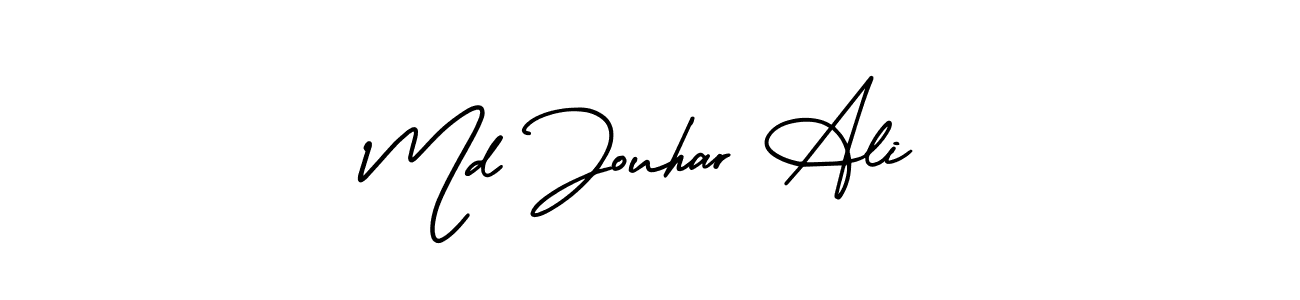 The best way (AmerikaSignatureDemo-Regular) to make a short signature is to pick only two or three words in your name. The name Md Jouhar Ali include a total of six letters. For converting this name. Md Jouhar Ali signature style 3 images and pictures png