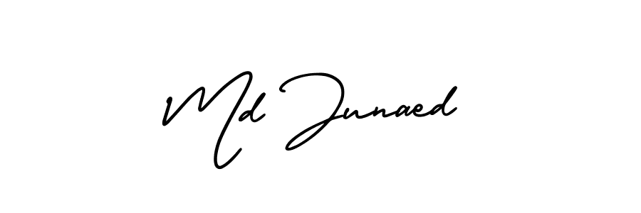 Use a signature maker to create a handwritten signature online. With this signature software, you can design (AmerikaSignatureDemo-Regular) your own signature for name Md Junaed. Md Junaed signature style 3 images and pictures png