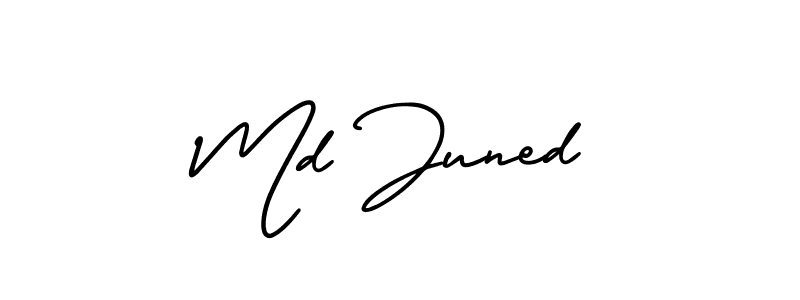 Also You can easily find your signature by using the search form. We will create Md Juned name handwritten signature images for you free of cost using AmerikaSignatureDemo-Regular sign style. Md Juned signature style 3 images and pictures png