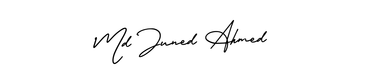 How to make Md Juned Ahmed signature? AmerikaSignatureDemo-Regular is a professional autograph style. Create handwritten signature for Md Juned Ahmed name. Md Juned Ahmed signature style 3 images and pictures png