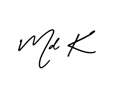 Make a beautiful signature design for name Md K. With this signature (AmerikaSignatureDemo-Regular) style, you can create a handwritten signature for free. Md K signature style 3 images and pictures png
