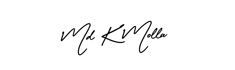 The best way (AmerikaSignatureDemo-Regular) to make a short signature is to pick only two or three words in your name. The name Md K Molla include a total of six letters. For converting this name. Md K Molla signature style 3 images and pictures png