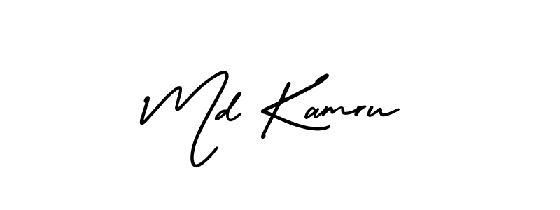 You should practise on your own different ways (AmerikaSignatureDemo-Regular) to write your name (Md Kamru) in signature. don't let someone else do it for you. Md Kamru signature style 3 images and pictures png