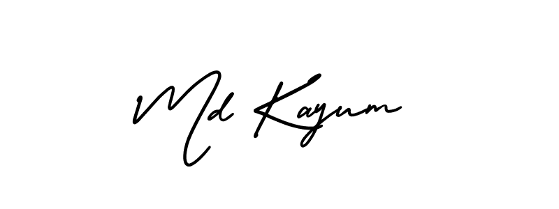 You should practise on your own different ways (AmerikaSignatureDemo-Regular) to write your name (Md Kayum) in signature. don't let someone else do it for you. Md Kayum signature style 3 images and pictures png