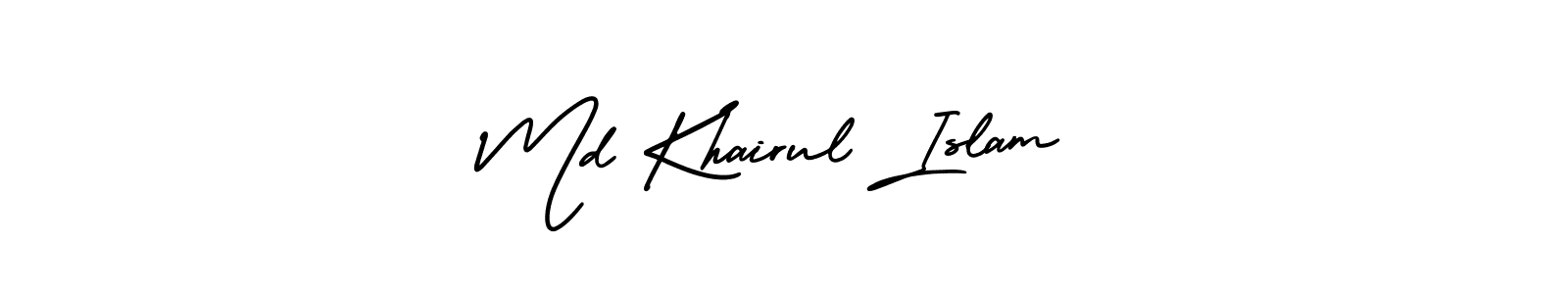 Create a beautiful signature design for name Md Khairul Islam. With this signature (AmerikaSignatureDemo-Regular) fonts, you can make a handwritten signature for free. Md Khairul Islam signature style 3 images and pictures png