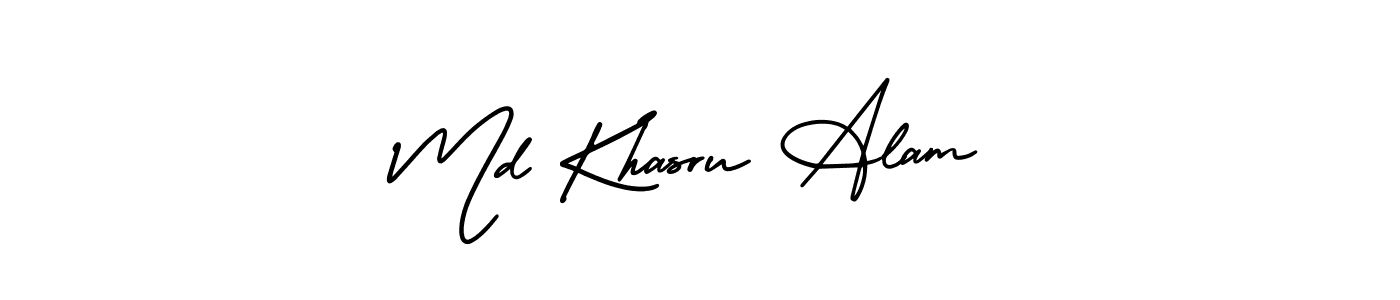 AmerikaSignatureDemo-Regular is a professional signature style that is perfect for those who want to add a touch of class to their signature. It is also a great choice for those who want to make their signature more unique. Get Md Khasru Alam name to fancy signature for free. Md Khasru Alam signature style 3 images and pictures png