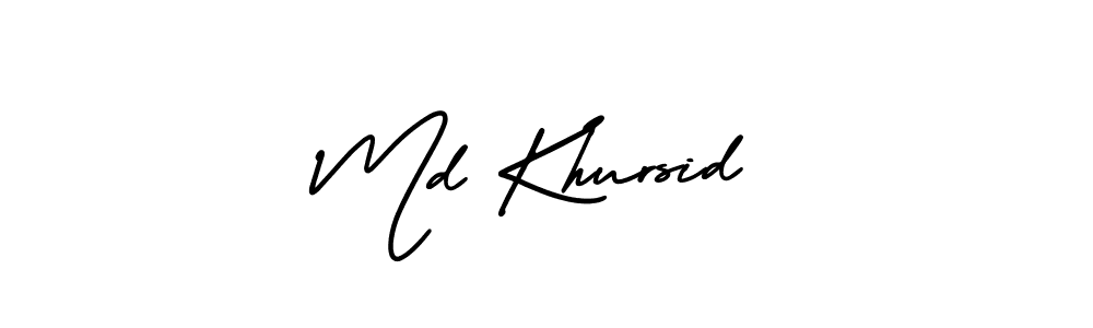 This is the best signature style for the Md Khursid name. Also you like these signature font (AmerikaSignatureDemo-Regular). Mix name signature. Md Khursid signature style 3 images and pictures png
