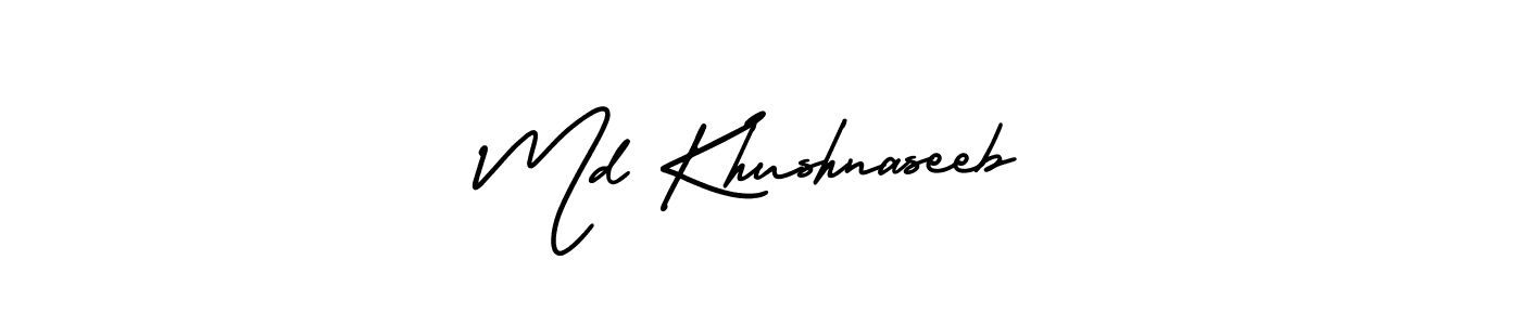 How to make Md Khushnaseeb signature? AmerikaSignatureDemo-Regular is a professional autograph style. Create handwritten signature for Md Khushnaseeb name. Md Khushnaseeb signature style 3 images and pictures png
