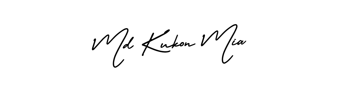 Create a beautiful signature design for name Md Kukon Mia. With this signature (AmerikaSignatureDemo-Regular) fonts, you can make a handwritten signature for free. Md Kukon Mia signature style 3 images and pictures png