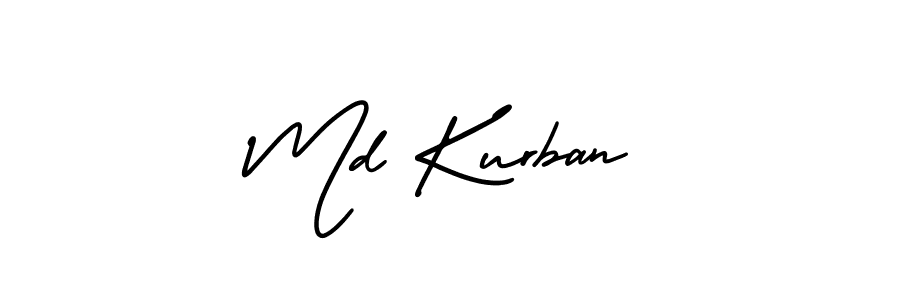 How to make Md Kurban name signature. Use AmerikaSignatureDemo-Regular style for creating short signs online. This is the latest handwritten sign. Md Kurban signature style 3 images and pictures png