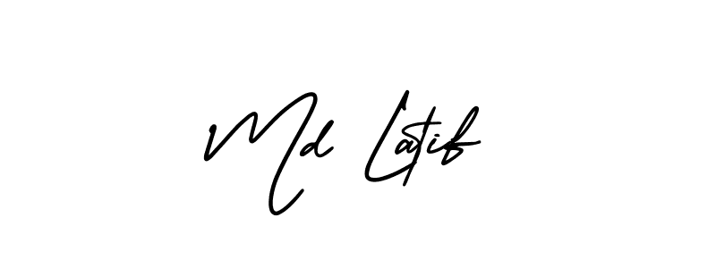 The best way (AmerikaSignatureDemo-Regular) to make a short signature is to pick only two or three words in your name. The name Md Latif include a total of six letters. For converting this name. Md Latif signature style 3 images and pictures png