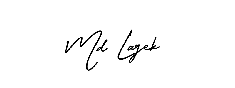 Design your own signature with our free online signature maker. With this signature software, you can create a handwritten (AmerikaSignatureDemo-Regular) signature for name Md Layek. Md Layek signature style 3 images and pictures png