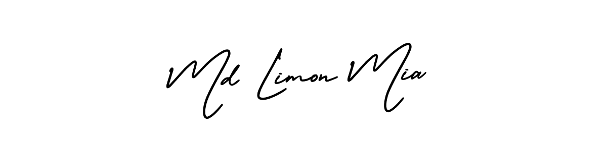 Md Limon Mia stylish signature style. Best Handwritten Sign (AmerikaSignatureDemo-Regular) for my name. Handwritten Signature Collection Ideas for my name Md Limon Mia. Md Limon Mia signature style 3 images and pictures png