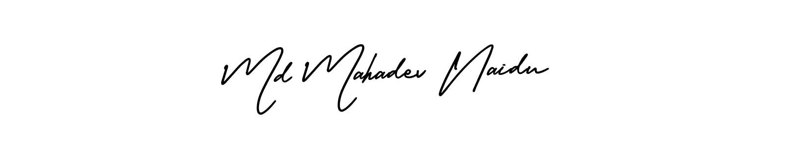 Also You can easily find your signature by using the search form. We will create Md Mahadev Naidu name handwritten signature images for you free of cost using AmerikaSignatureDemo-Regular sign style. Md Mahadev Naidu signature style 3 images and pictures png