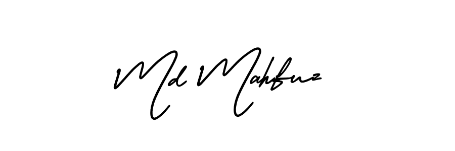 Use a signature maker to create a handwritten signature online. With this signature software, you can design (AmerikaSignatureDemo-Regular) your own signature for name Md Mahfuz. Md Mahfuz signature style 3 images and pictures png