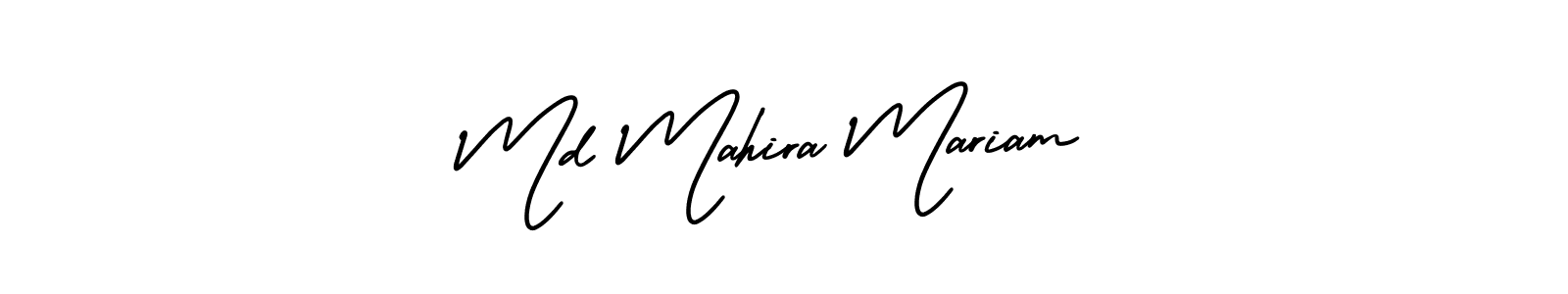 AmerikaSignatureDemo-Regular is a professional signature style that is perfect for those who want to add a touch of class to their signature. It is also a great choice for those who want to make their signature more unique. Get Md Mahira Mariam name to fancy signature for free. Md Mahira Mariam signature style 3 images and pictures png