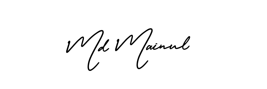 Make a beautiful signature design for name Md Mainul. With this signature (AmerikaSignatureDemo-Regular) style, you can create a handwritten signature for free. Md Mainul signature style 3 images and pictures png