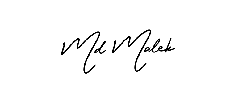 Use a signature maker to create a handwritten signature online. With this signature software, you can design (AmerikaSignatureDemo-Regular) your own signature for name Md Malek. Md Malek signature style 3 images and pictures png