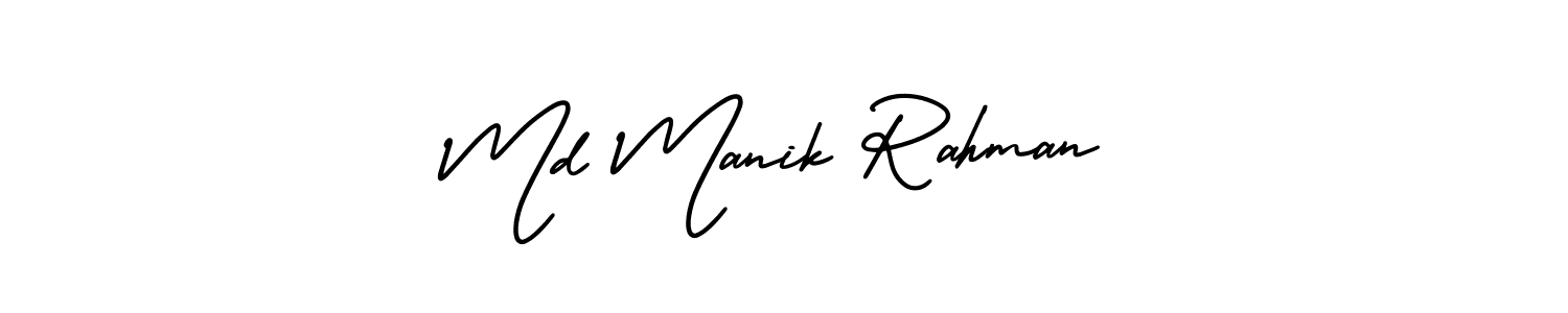 How to make Md Manik Rahman name signature. Use AmerikaSignatureDemo-Regular style for creating short signs online. This is the latest handwritten sign. Md Manik Rahman signature style 3 images and pictures png