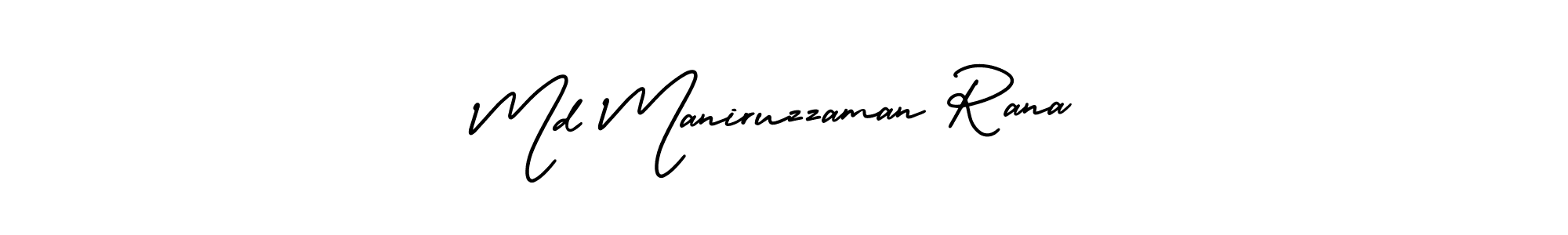 You should practise on your own different ways (AmerikaSignatureDemo-Regular) to write your name (Md Maniruzzaman Rana) in signature. don't let someone else do it for you. Md Maniruzzaman Rana signature style 3 images and pictures png