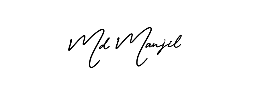 Make a beautiful signature design for name Md Manjil. With this signature (AmerikaSignatureDemo-Regular) style, you can create a handwritten signature for free. Md Manjil signature style 3 images and pictures png