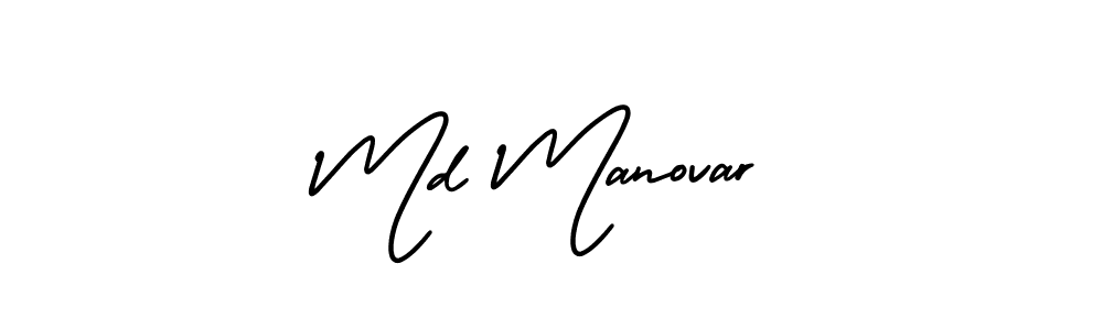 Md Manovar stylish signature style. Best Handwritten Sign (AmerikaSignatureDemo-Regular) for my name. Handwritten Signature Collection Ideas for my name Md Manovar. Md Manovar signature style 3 images and pictures png