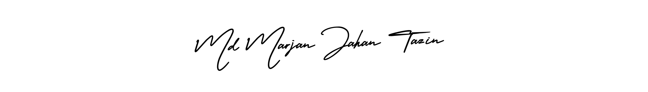 How to make Md Marjan Jahan Tazin signature? AmerikaSignatureDemo-Regular is a professional autograph style. Create handwritten signature for Md Marjan Jahan Tazin name. Md Marjan Jahan Tazin signature style 3 images and pictures png