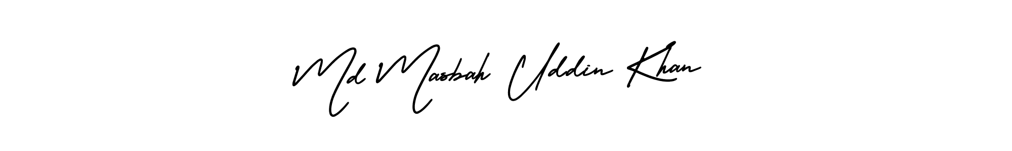 This is the best signature style for the Md Masbah Uddin Khan name. Also you like these signature font (AmerikaSignatureDemo-Regular). Mix name signature. Md Masbah Uddin Khan signature style 3 images and pictures png