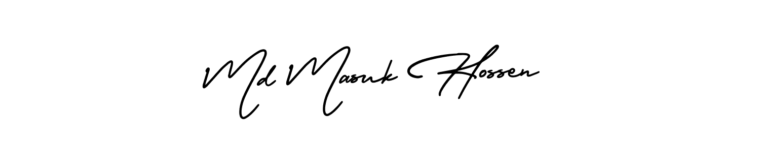 Create a beautiful signature design for name Md Masuk Hossen. With this signature (AmerikaSignatureDemo-Regular) fonts, you can make a handwritten signature for free. Md Masuk Hossen signature style 3 images and pictures png