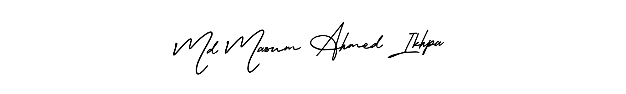 Md Masum Ahmed Ikhpa stylish signature style. Best Handwritten Sign (AmerikaSignatureDemo-Regular) for my name. Handwritten Signature Collection Ideas for my name Md Masum Ahmed Ikhpa. Md Masum Ahmed Ikhpa signature style 3 images and pictures png