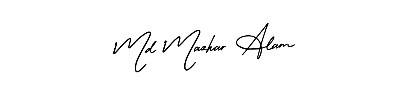 if you are searching for the best signature style for your name Md Mazhar Alam. so please give up your signature search. here we have designed multiple signature styles  using AmerikaSignatureDemo-Regular. Md Mazhar Alam signature style 3 images and pictures png