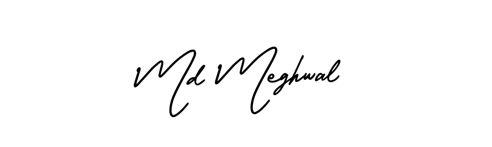 This is the best signature style for the Md Meghwal name. Also you like these signature font (AmerikaSignatureDemo-Regular). Mix name signature. Md Meghwal signature style 3 images and pictures png